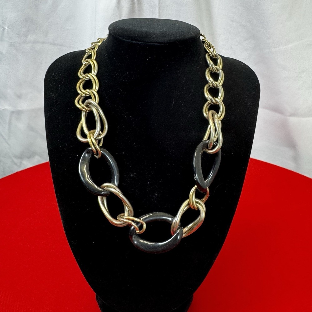 Gold Tone & Black Chunky Chain